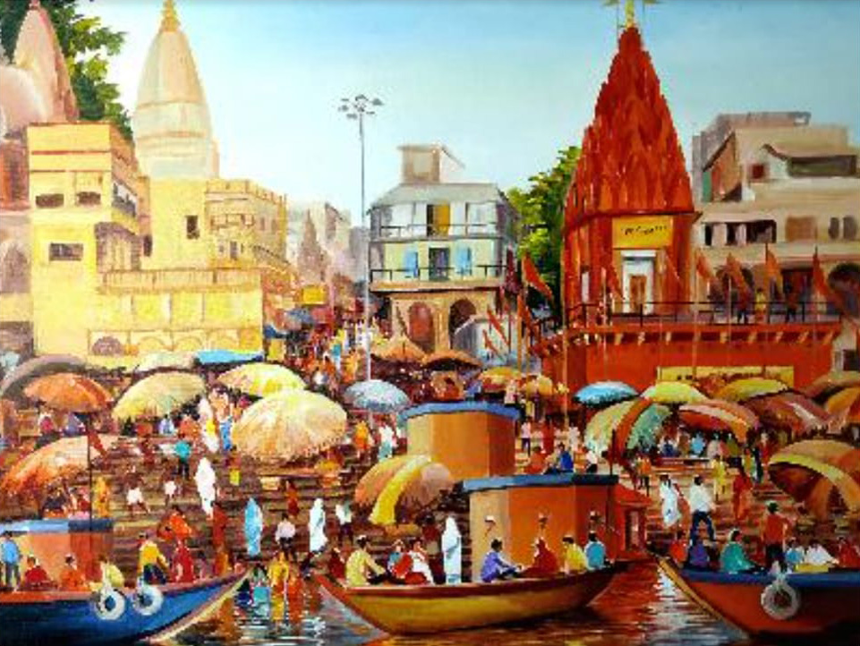 Colourful Morning Varanasi Ghats